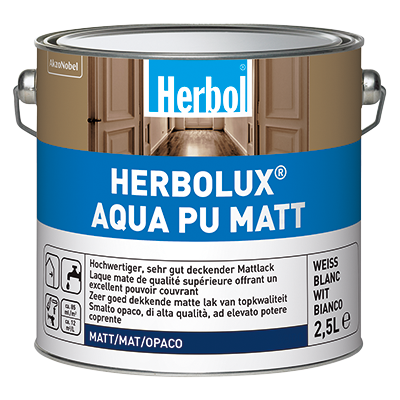 Bild: Herbol Herbolux Aqua PU Matt 2,5ltr Weiss